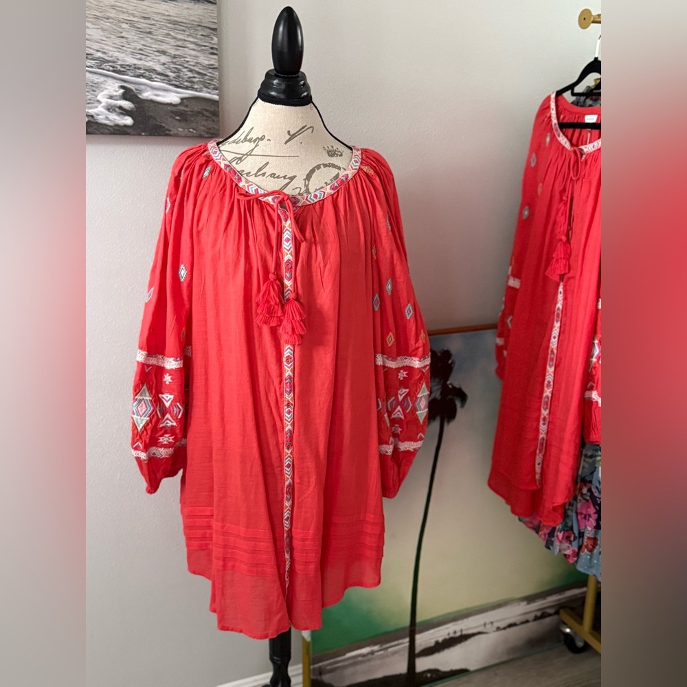 NEW WITH TAGS Cotton Sundance Sun and Sand Dress/Coverup with Embroidery